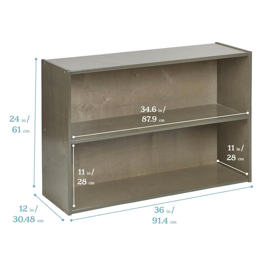 Streamline 2-Shelf Storage Cabinet, 24In, Kid'S Bookshelf, Grey Wash